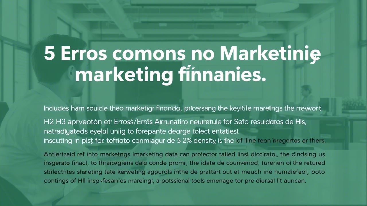5 Erros Comuns no Marketing Financeiro que Estão Arruinando Seus Resultados (e Como Evitá-los)